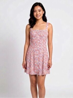 Reformation Jessa Micro Floral Mini Dress in Pink Dulce
